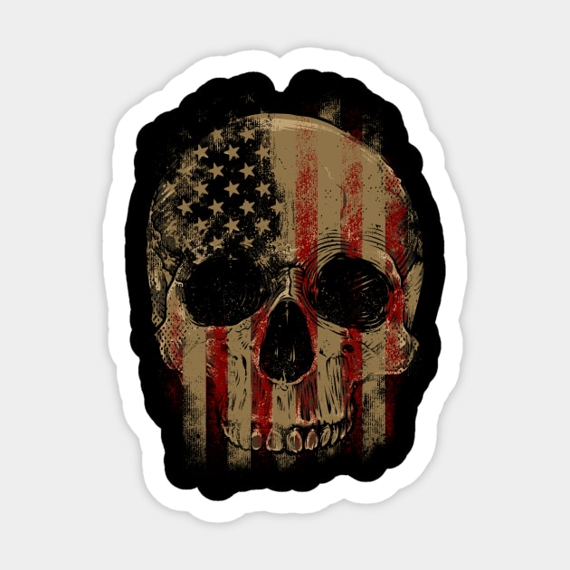 Badass Skull Sticker by CoDDesigns